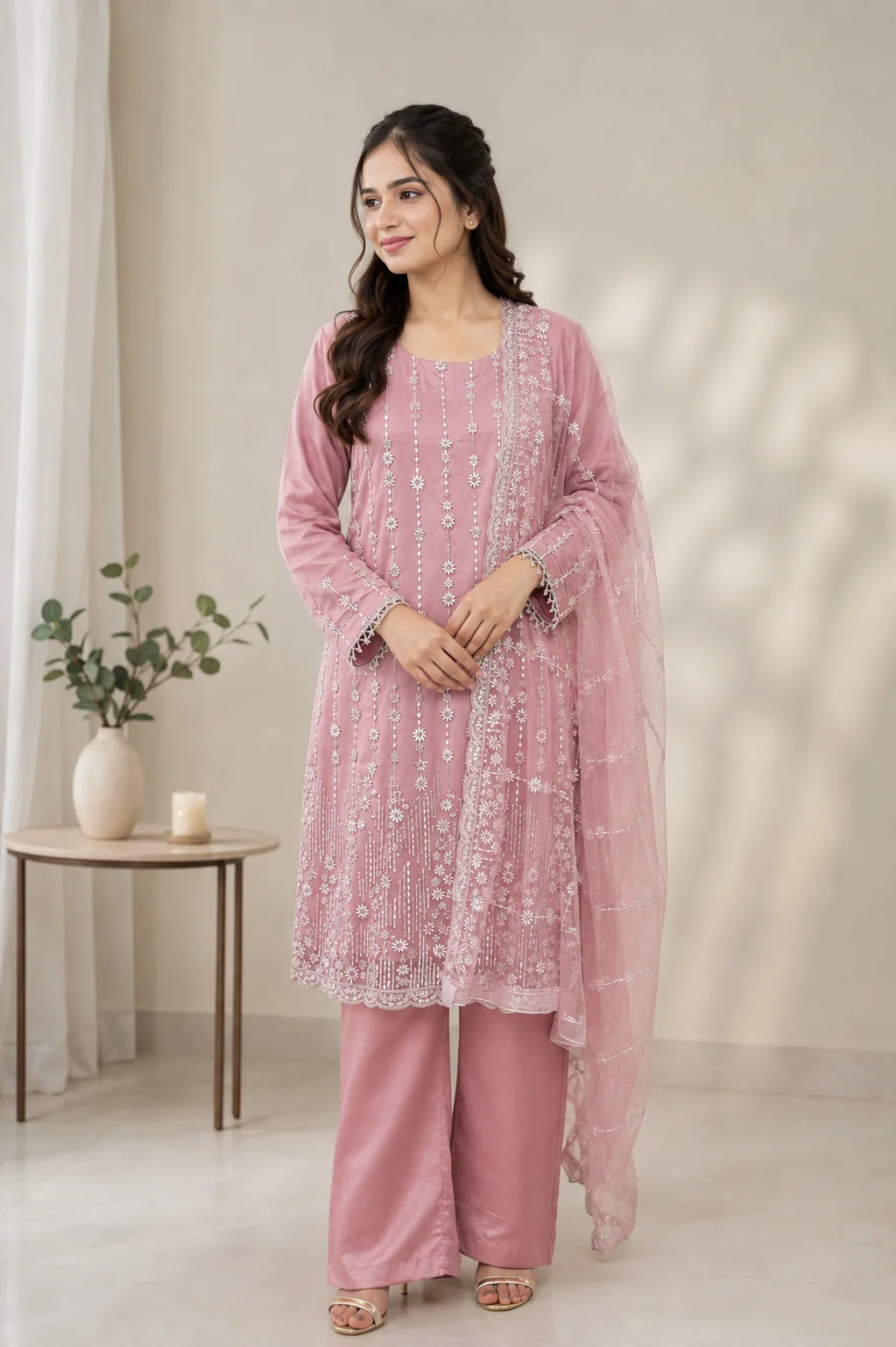 Pink Straight Shirt & Trouser